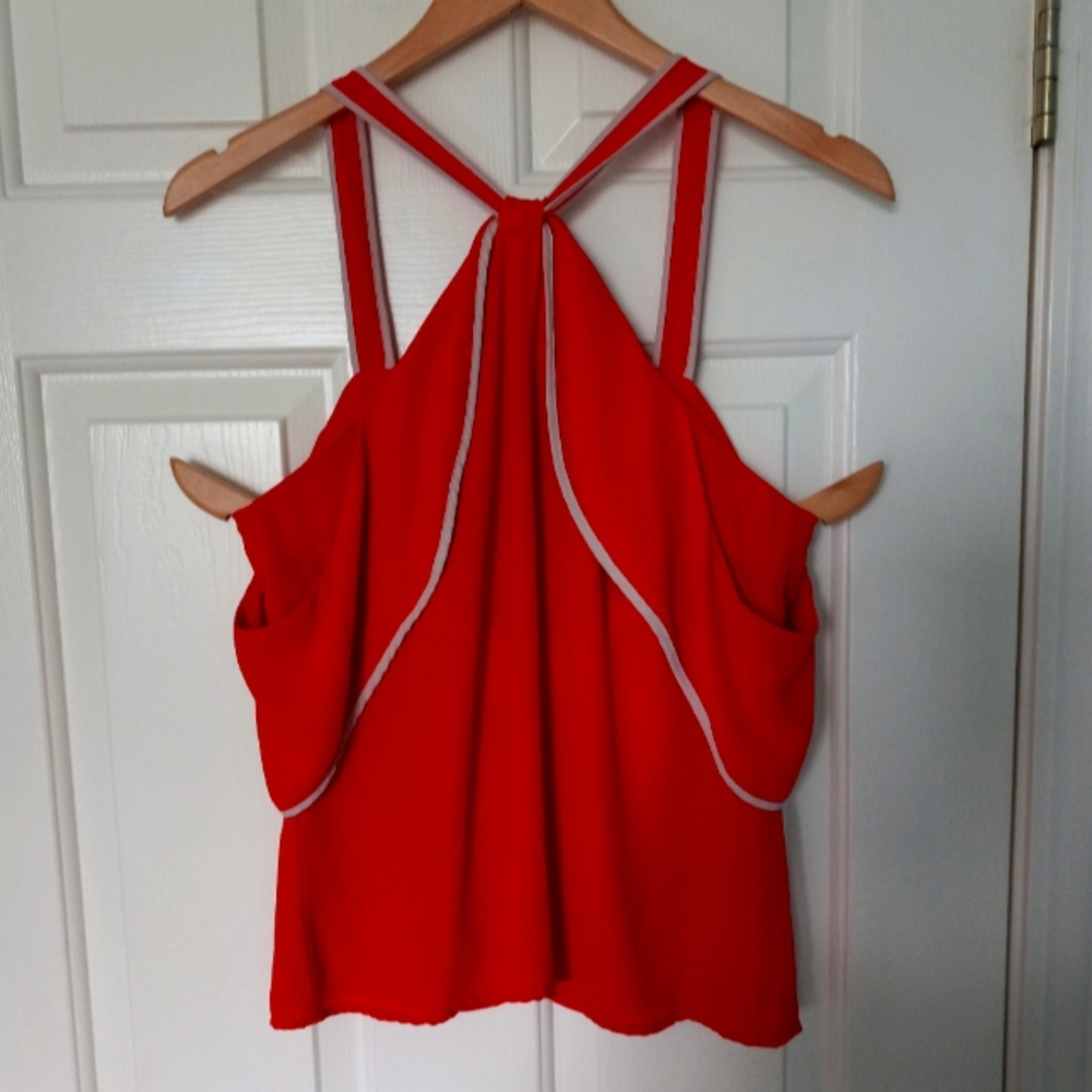 After Market Red Orange Halter Blouse US Women's Medium